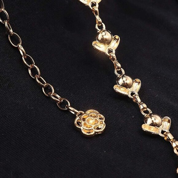 Women Rhinestone Chain Belt Metal Alloy Waist Accessory for Dress or Party